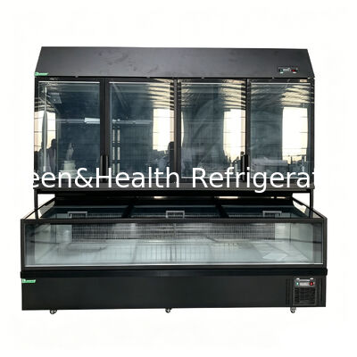 Fungsi ganda Island Freezer dengan eksterior stainless steel / kaca dan kapasitas 850L untuk tampilan supermarket