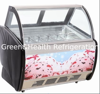 Komersial 1100W Gelato Ice Cream Display Freezer Dengan 8 / 10 / 12 / 20 Pans