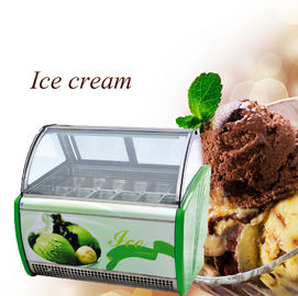-18 ~ -22 Derajat 12 Nampan Tampilan Ice Cream Freezer Danfoss / Kompresor Tecumseh