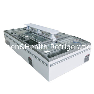 900L Supermarket Island Freezer, Auto Defrost Tampilan Makanan Beku Freezer