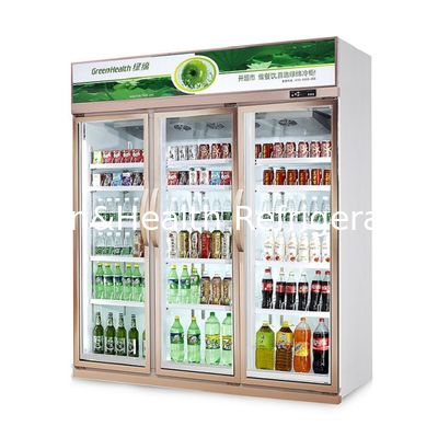 Sistem Pendingin Kipas R404a Gas Temper Glass Freezer Pintu Dengan Pemanas 600w