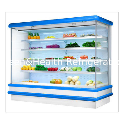 Led Light Multideck Open Chiller Cabinet Untuk Buah dan Sayuran Segar