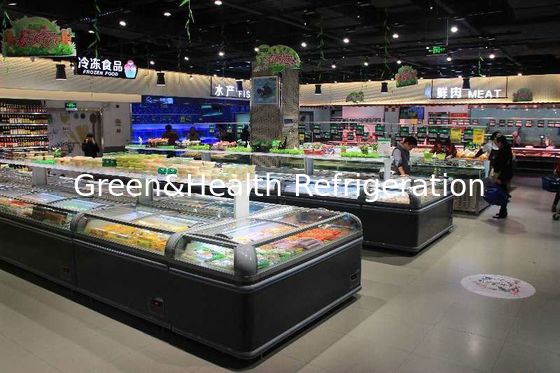 R404a Open Top Island Freezer Untuk Daging / Supermarket Dada Kapasitas Besar