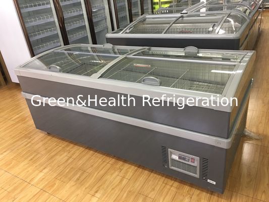 220 V 50 hz Top Glass Sliding Door Freezer Dada Dalam Untuk Produk Susu