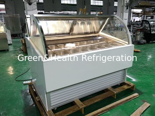 Pendinginan Dinamis 10 Rasa Tampilan Es Krim Freezer 1030 * 1130 * 1250mm