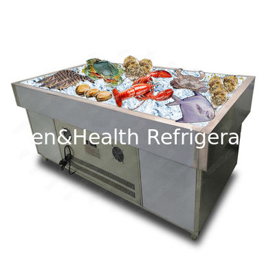 Freezer Pulau Supermarket R404a Stainless Steel Komersial