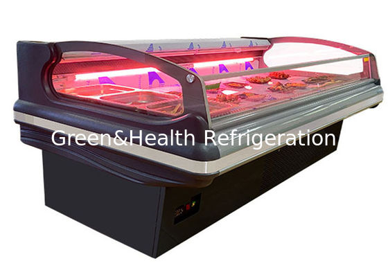 Freezer Daging Kipas Serbaguna Kustom Menampilkan Makanan Open Chiller Built In System