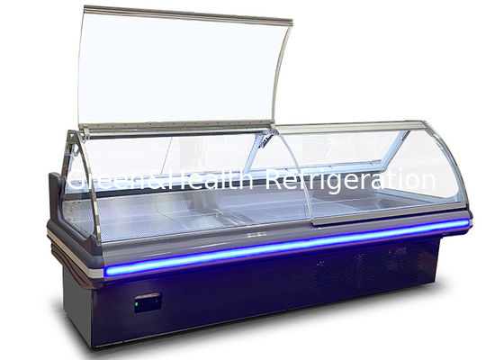 Toko Daging Tampilan Komersial Freezer Makanan Deli Kulkas Tampilan Terbuka